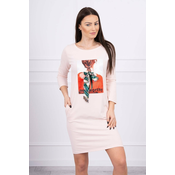 Dress with 3D graphics Remarkable powder pink