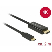 Delock Delock USB / HDMI PrikljuÄŤni kabel [1x MoĹˇki konektor USB-Câ„˘ - 1x MoĹˇki konektor HDMI] 2 m ÄŚrna