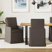 Trpezarijske stolice 2 pcs Tamno siva 57 x 67 x 98 cm