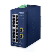 Planet IGS-4215-16T2S-U IP30 Industrial L2/L4 16-Port 10/100/1000T + 2-Port 100/1000X SFP Managed Switch