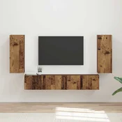Set zidnog ormarica za TV 4 pcs Staro drvo Konstruirano drvo
