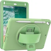 Nikcorp Ovitek za iPad Mini 5/4 7,9 z vrtljivim 360° stojalom in naramnico, trpežen zaščitni etui, zelen