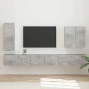 Set zidnog ormarica za TV Zidne 6 pcs Betonski sivi
