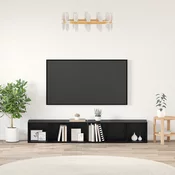 Set TV komoda Zidne 2 pcs Crni hrast 37 x 35 x 107cm