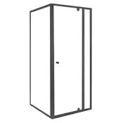 Kotna tuš kabina Flexi 80x80 cm brez tuš pladnja črna