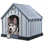 vidaXL Pasja uta siva 92x87x91 cm plastika