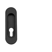 Školjka za drsna vrata MP OVAL - PZ/D - 3665AZ (BS - Mat črna), Odprtina za cilindrični vložek PZ, MP BS (mat črna)