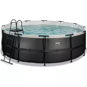 EXIT Toys Frame Pool O 427x122 cm - Black Leather Style