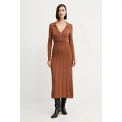 Obleka Twinset rjava barva, 252TP3110