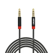 AUX AMiO AUX kabel mini jack 3,5mm, opleten, 200cm, črn