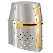 Replika srednjovjekovne križarske kacige LARP srebrna celicna
