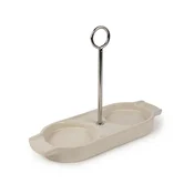 PEUGEOT podstavek za mlinček Linea Ecru, 21,2x16 cm, keramika, inox, bež, 2 kos
