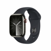 AppleWatch S9 Cellular od nehrdajuceg celika 41 mm Graphite - (sportski remen ponoc) M/L