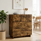 Vidaxl Komoda Dimljen hrast 70 x 38 x 75 cm Konstruiran les