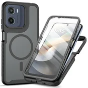 Overboard Ovitek za Motorola Moto G17 Power/G17/G15/G15 Power/E15/G05, odporen na udarce, z zaščitno folijo za zaslon, za MagSafe, črn