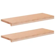 vidaXL Okenske police 2 kos Naravna 70 x 30 x 2 cm Trda bukovina