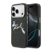 Maska Karl Lagerfeld IML Choupettes Karl Script Logo MagSafe za iPhone 17 Pro Max crna