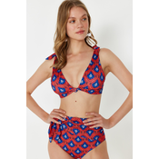 Trendyol Geometric Patterned Bralette Knotted Bikini Top