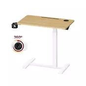 Songmics Stranska mizica nastavljive višine 80x45x65-102 cm rjava