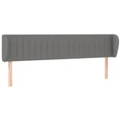 Vidaxl Vzglavje z ušesi temno sivo 163x23x78/88 cm blago