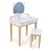 Drevený kozmetický stolík so stolickou Forest Dressing Table Tender Leaf Toys; zrkadlo a 5 zásuviek TL8821
