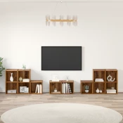 Set TV stalka Zidne 8 pcs Staro drvo Konstruirano drvo