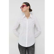 Košulja Armani Exchange za žene, boja: bijela, slim, s klasicnim ovratnikom