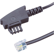 BASETECH Priključni kabel za faksirne naprave [1x TAE-N vtič - 1x RJ11 vtič 6p4c] 6 m črne barve Basetech, (20411060)