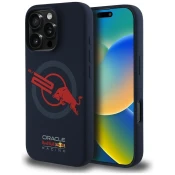 Red Bull RED BULL etui za IPHONE 16 Pro Max združljiv z MagSafe RBHMP16X24SIOLVR (silikon ORBR20 logotip Red Lining) mornarsko modra