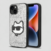 Karl Lagerfeld Ovitek Karl Lagerfeld Choupette - silver glitter za iPhone 13/14/15 (KLHCP14SG2CPS)