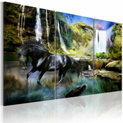 Slika - Horse on the sky-blue waterfall background 120x80