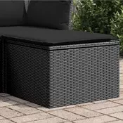 Vidaxl vidaXL Vrtni stolček z blazino črne barve 55x55x37 cm poli ratan