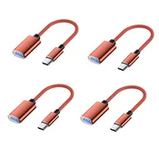INF Type-C najlon OTG 4-pack – USB 3.0 OTG adapterji s PD polnjenjem Red, (5000296322)