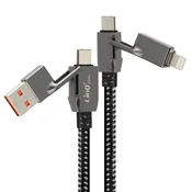 LINQ LinQ, 100W sinhronizacijski kabel USB in USB-C z USB-C in Lightning, Črna, (5000220204)