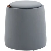 Homestar Okrogla shranjevalna otomanska klop 44x475 cm siva
