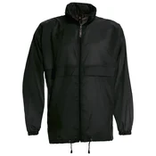 VJETROVKA S KAPULJAČOM ZIP UNISEX B&C SIROCCO ČRNA S