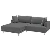 UPPAKRA Modularna sofa trosed, s lenjivcem, levo/Johanneshov tamnosiva