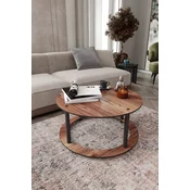 HANAH HOME Sto za dnevnu sobu Hole Round Walnut