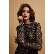 Marisse Beige Leopard Print Midi Dress