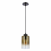 Crna viseća svjetiljka sa staklenim sjenilom o 10 cm Aspra – Candellux Lighting