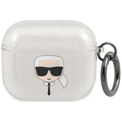 Karl Lagerfeld KLA3UKHGS AirPods 3 cover silver Glitter Karl`s Head (KLA3UKHGS)