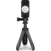 Hama Pocket mini stojalo 1/4 colski Delovna višina=10 - 20 cm črna vklj. nosilec za pametni telefon