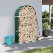 Vidaxl Nosilec za polena zelen 120x45x210 cm pocinkano jeklo