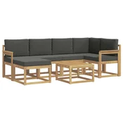 Set vanjskih sofa 7 pcs Bijela i antracit Cvrsto drvo akacije