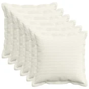 vidaXL Prevleka za blazino 6 kos HOUTEN Krem 50 x 50 cm korduroy