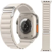 GS Najlonski pašček za Apple Watch 1/2/3/4/5/6/7/8/9/10/11/SE 38/40/41/42 mm, bel