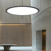 Viokef LED-visoka svetilka Grande, črna, O 60 cm, kovina, CCT - Dnevna soba/jedilnica - Sodobni - črna, bela - Aluminij