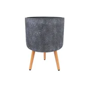 Homestar Stojalo za rastline SKY EDEN D37xV52,3 cm temno sivo z lesenimi nogami