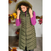 Z6725 DEWBERRY WOMENS VEST-DARK KHAKI