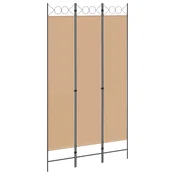 Vidaxl 3-panelni pregradni zid Bež 120 x 220 cm Blago